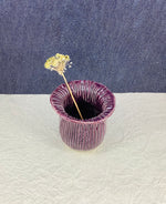 Load image into Gallery viewer, Violet Grooved Petite Ceramic Flower Vase
