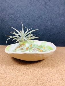 Ceramic Copper and Green Swirl Trinket Dish